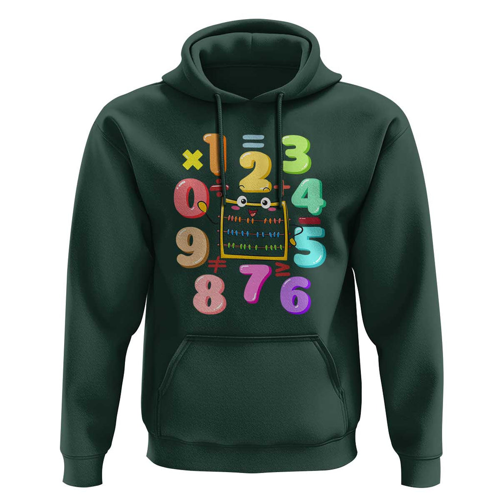 Math Day Cute Calculator & Numbers Back to School Design Hoodie Cute Calculator & Numbers Back to School Design TS01 Dark Forest Green Print Your Wear