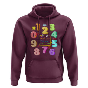 Math Day Cute Calculator & Numbers Back to School Design Hoodie Cute Calculator & Numbers Back to School Design TS01 Maroon Print Your Wear