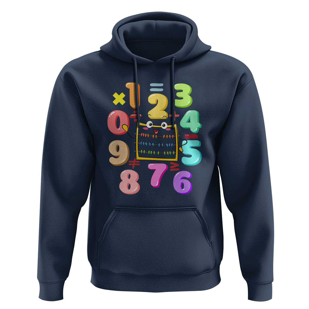 Math Day Cute Calculator & Numbers Back to School Design Hoodie Cute Calculator & Numbers Back to School Design TS01 Navy Print Your Wear
