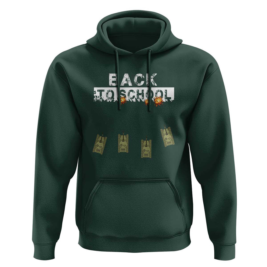 Back to School Game Over Tee Hoodie Funny Tank Design with Military Twist TS01 Dark Forest Green Print Your Wear