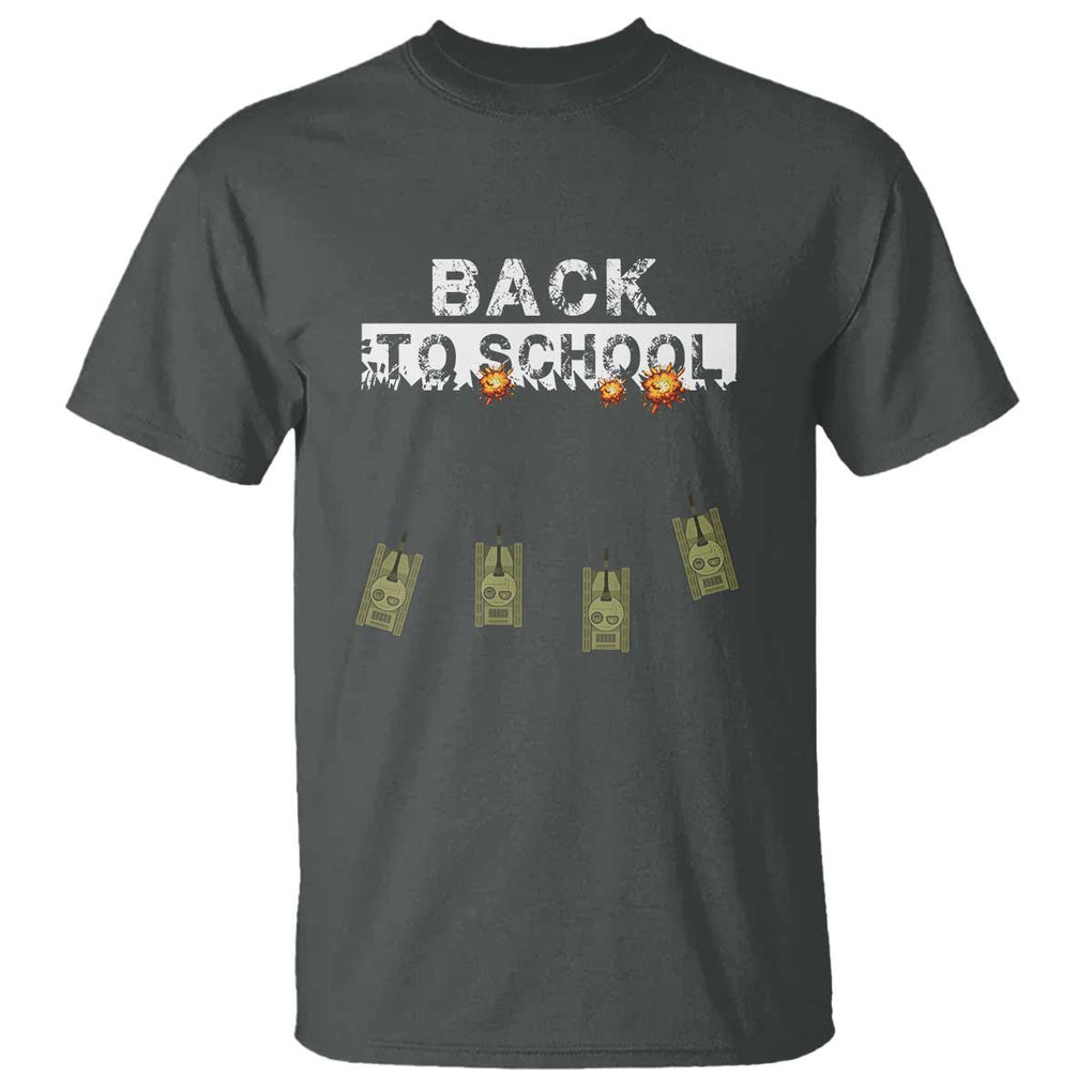 Back to School Game Over Tee T Shirt Funny Tank Design with Military Twist TS01 Dark Heather Print Your Wear