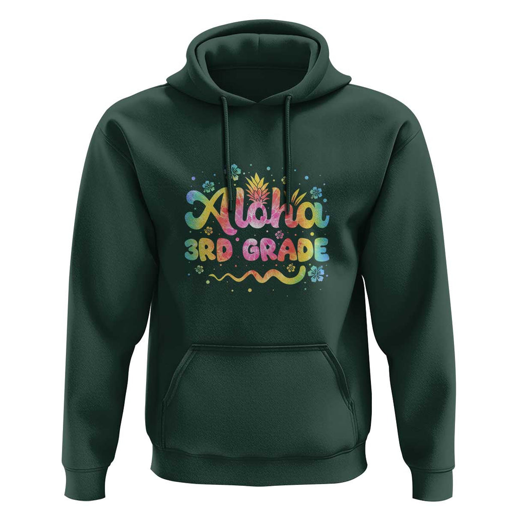Aloha 3rd Grade Hoodie First Day Back to School for Teachers TS01 Dark Forest Green Print Your Wear