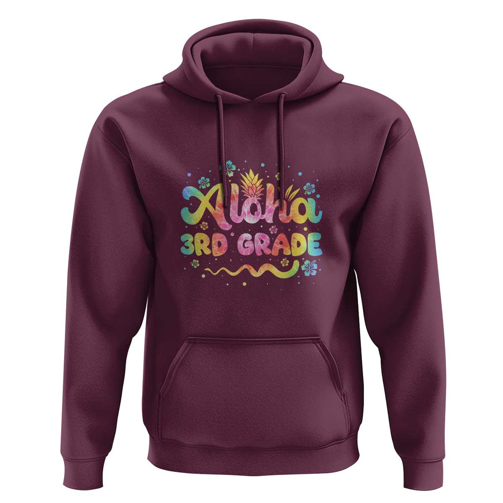 Aloha 3rd Grade Hoodie First Day Back to School for Teachers TS01 Maroon Print Your Wear