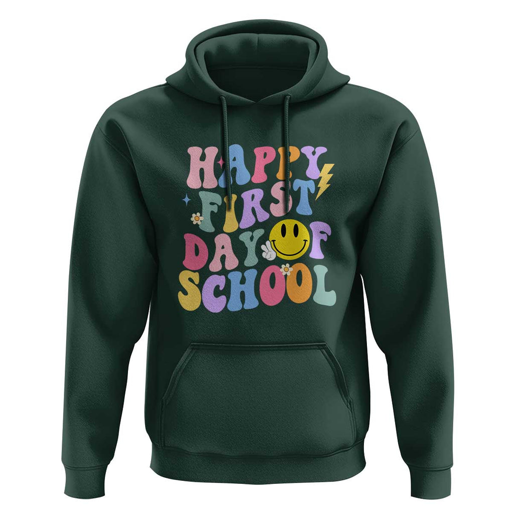 Happy Last Day of School Hoodie Funny End of School Year Design TS01 Dark Forest Green Print Your Wear