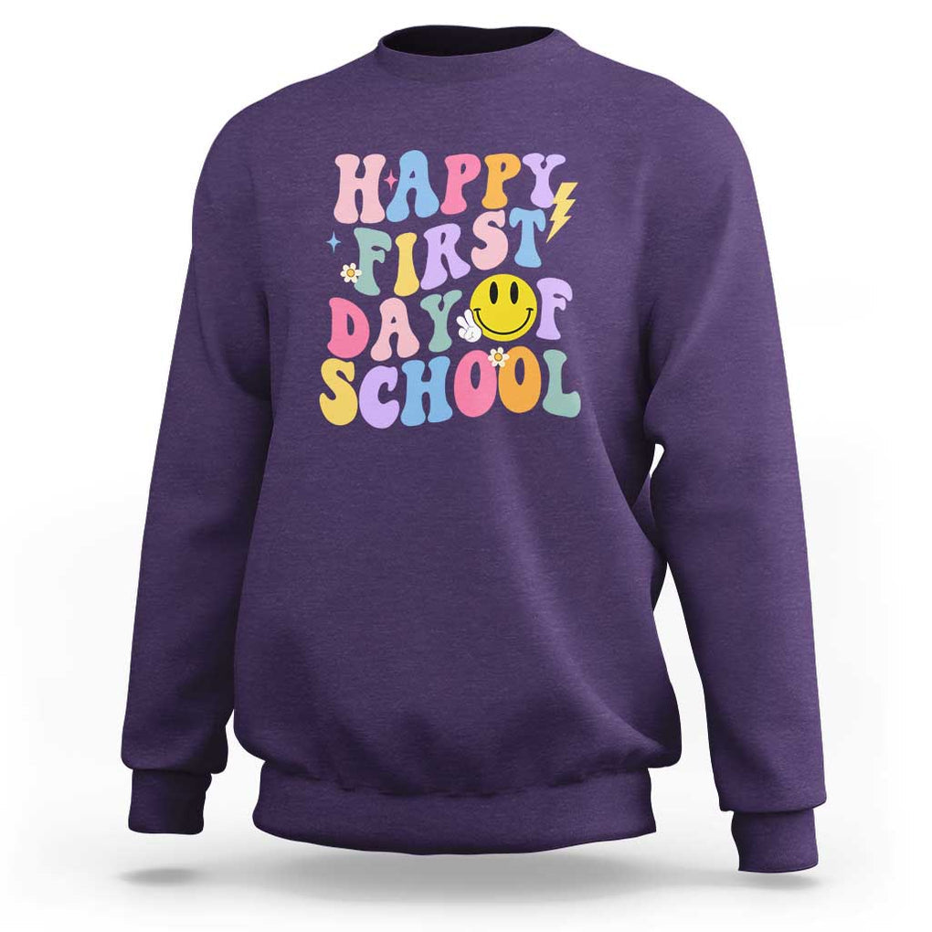 Happy Last Day of School Sweatshirt Funny End of School Year Design TS01 Purple Print Your Wear