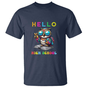 Hello High School Owl Lover T Shirt Back to School for Boys & Girls TS01 Navy Print Your Wear