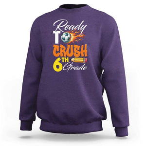 Ready to Crush 6th Grade Football Lover's Premium Tee Sweatshirt Perfect for Back to School TS01 Purple Print Your Wear