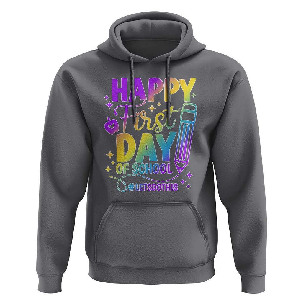 Happy First Day of School Kindergarten for Kids Hoodie Cute & Comfy Back-to-School Shirt TS01 Charcoal Print Your Wear
