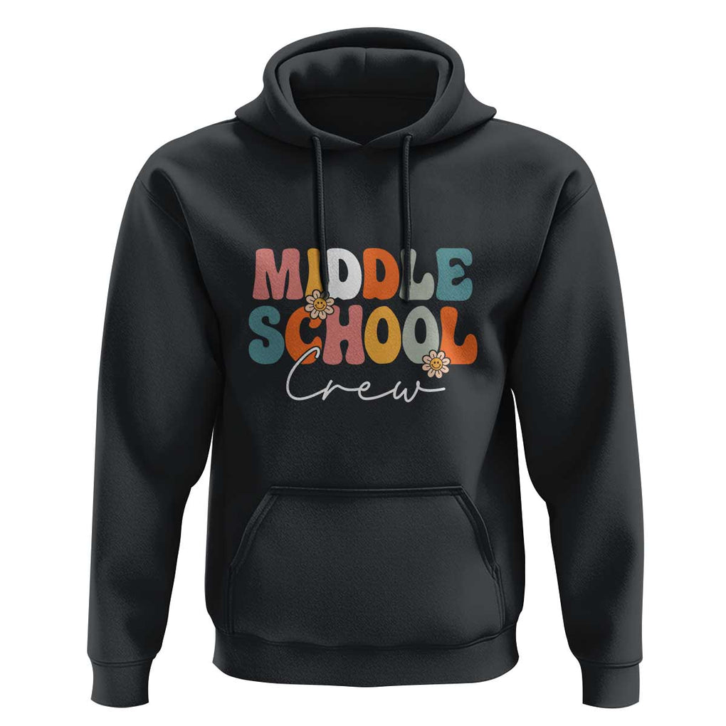 Retro Groovy Vintage Middle School Squad First Day of School Hoodie TS01 Black Print Your Wear