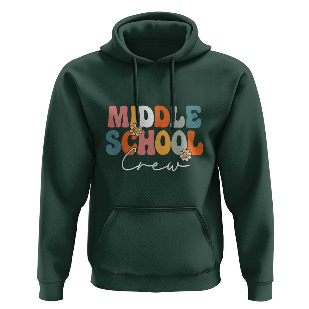 Retro Groovy Vintage Middle School Squad First Day of School Hoodie TS01 Dark Forest Green Print Your Wear