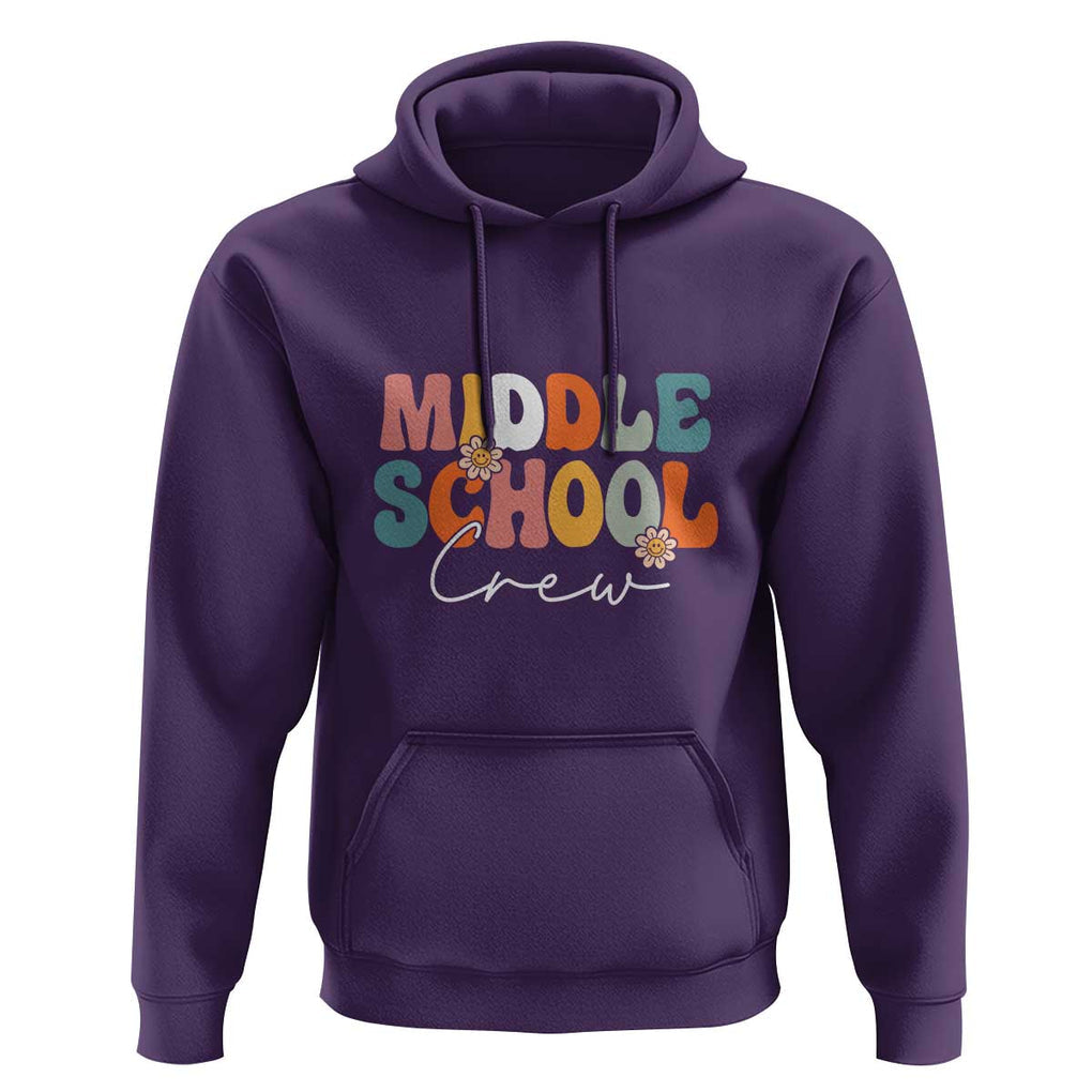 Retro Groovy Vintage Middle School Squad First Day of School Hoodie TS01 Purple Print Your Wear