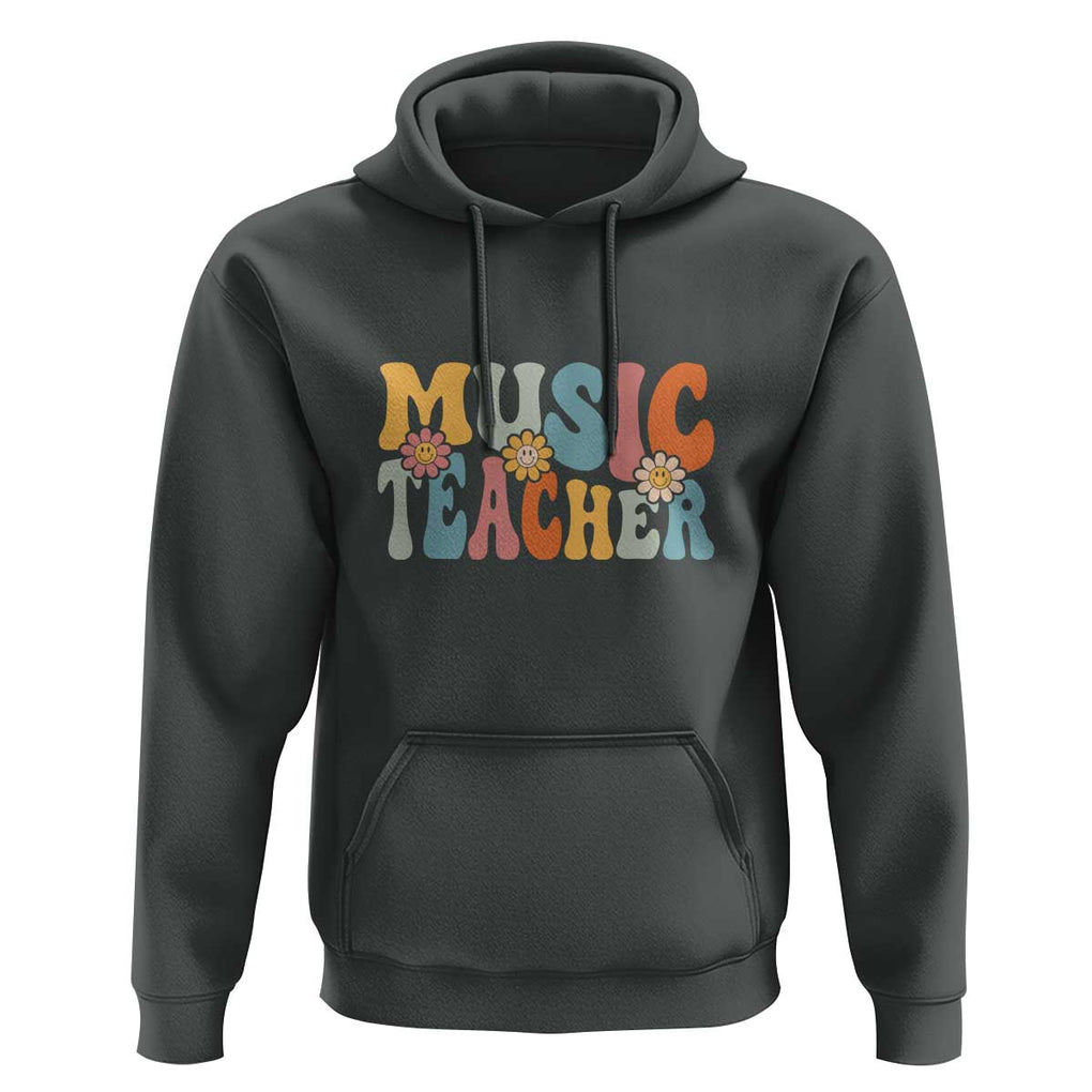 Adorable Music Teacher Hoodie Perfect Back to School Gift for Women TS01 Dark Heather Print Your Wear