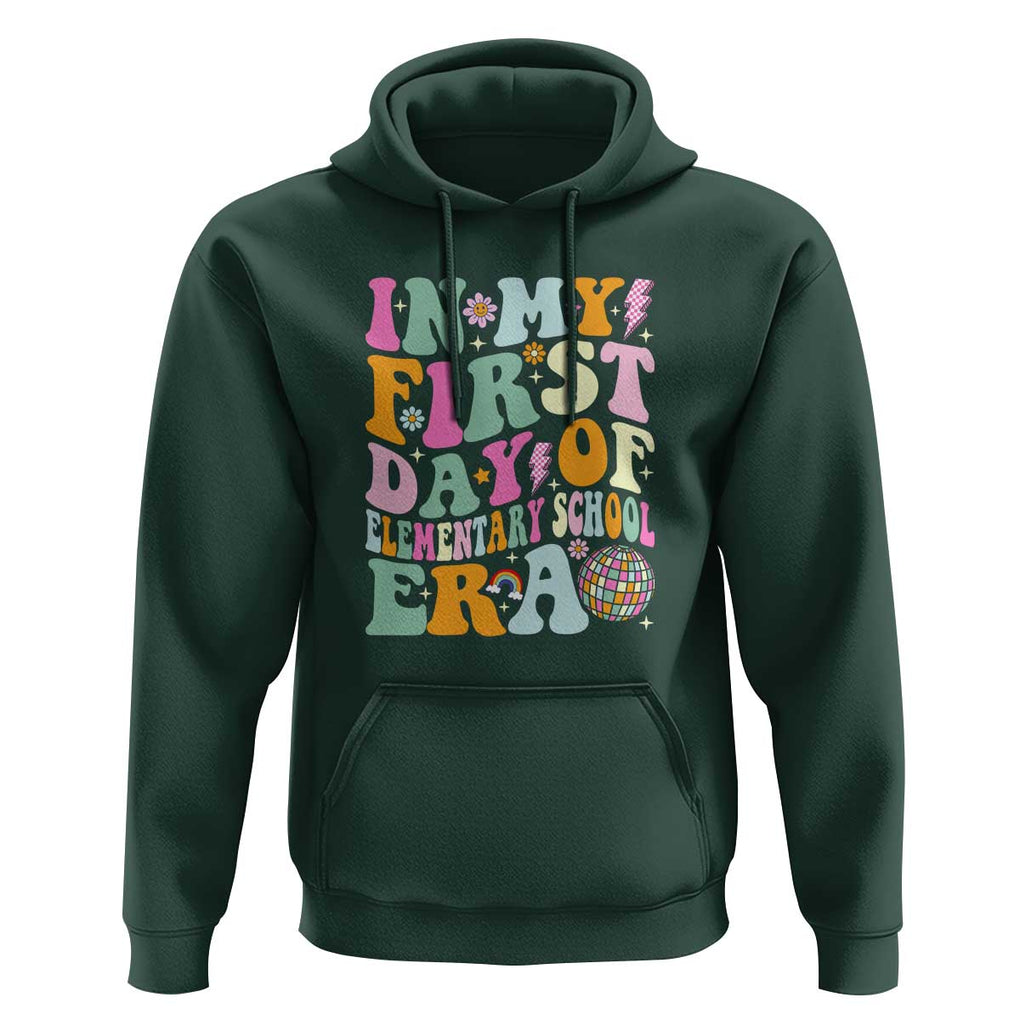 First Day of Elementary School Memories Hoodie Back to School for Kids TS01 Dark Forest Green Print Your Wear