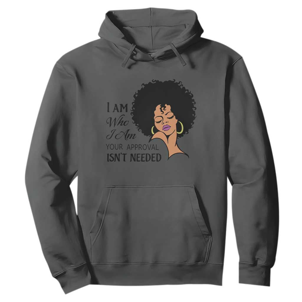 Black Queen Lady Curly Natural Afro African American Ladies Hoodie TS01 Dark Heather Printyourwear