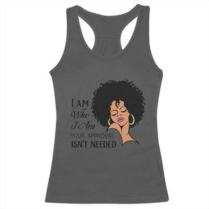 Black Queen Racerback Tank Top Lady Curly Natural Afro African American Ladies TS01 Dark Heather Print Your Wear