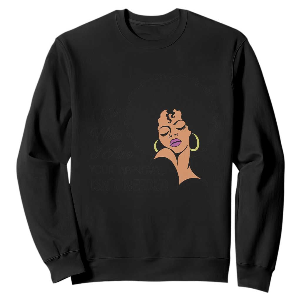 Black Queen Lady Curly Natural Afro African American Ladies Sweatshirt TS01 Black Printyourwear