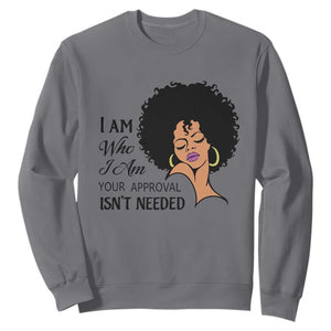 Black Queen Lady Curly Natural Afro African American Ladies Sweatshirt TS01 Charcoal Printyourwear