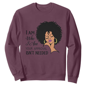 Black Queen Lady Curly Natural Afro African American Ladies Sweatshirt TS01 Maroon Printyourwear