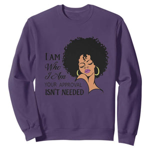 Black Queen Lady Curly Natural Afro African American Ladies Sweatshirt TS01 Purple Printyourwear