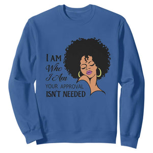 Black Queen Lady Curly Natural Afro African American Ladies Sweatshirt TS01 Royal Blue Printyourwear