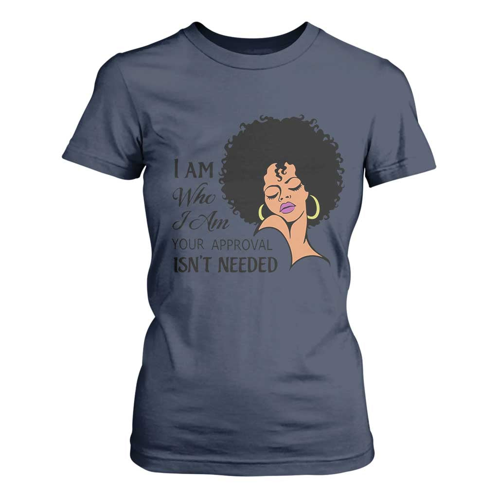 Black Queen T Shirt For Women Lady Curly Natural Afro African American Ladies TS01 Navy Print Your Wear
