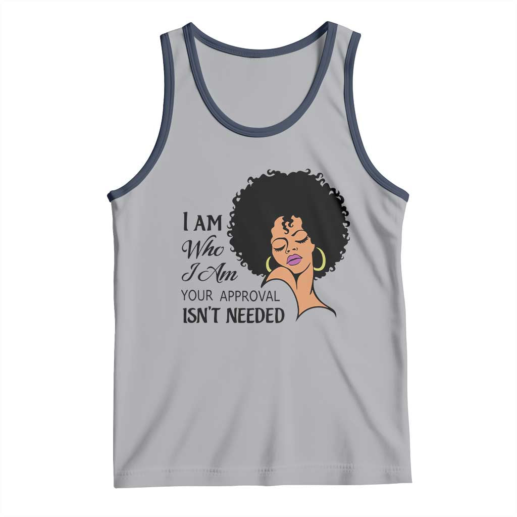Black Queen Tank Top Lady Curly Natural Afro African American Ladies TS01 Athletic Heather Navy Print Your Wear