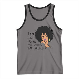Black Queen Tank Top Lady Curly Natural Afro African American Ladies TS01 Deep Heather Black Print Your Wear