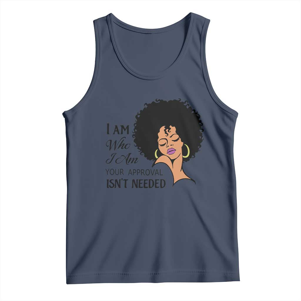 Black Queen Tank Top Lady Curly Natural Afro African American Ladies TS01 Navy Print Your Wear