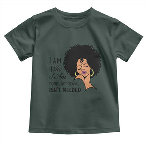 Black Queen Toddler T Shirt Lady Curly Natural Afro African American Ladies TS01 Dark Forest Green Print Your Wear