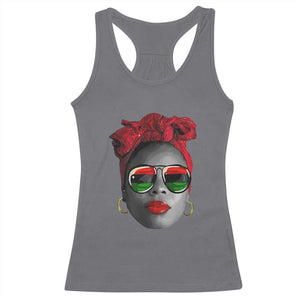 Black Queen Racerback Tank Top Dope Black Woman Pride BHM Juneteenth TS01 Charcoal Print Your Wear