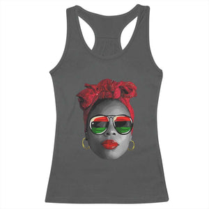 Black Queen Racerback Tank Top Dope Black Woman Pride BHM Juneteenth TS01 Dark Heather Print Your Wear