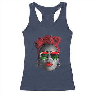 Black Queen Racerback Tank Top Dope Black Woman Pride BHM Juneteenth TS01 Navy Print Your Wear