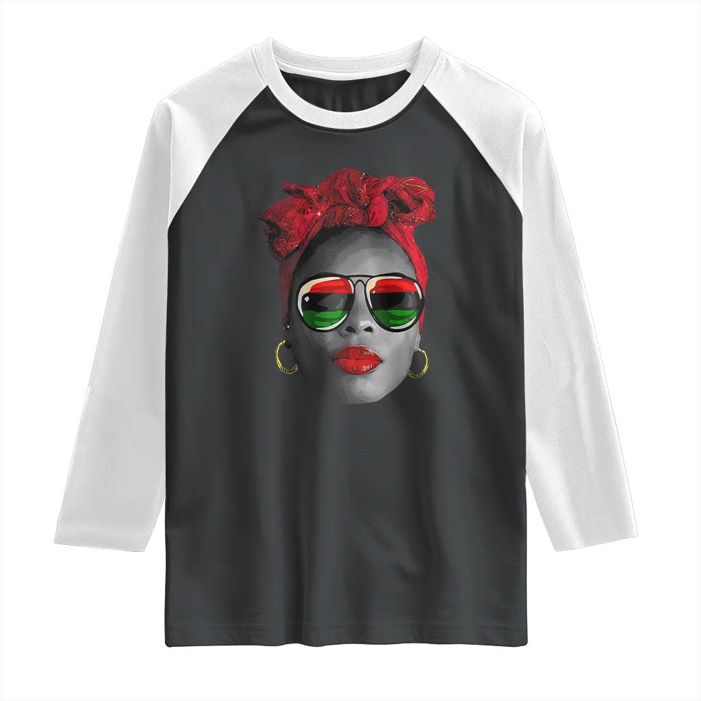 Black Queen Raglan Shirt Dope Black Woman Pride BHM Juneteenth TS01 Black White Print Your Wear