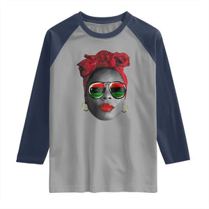 Black Queen Raglan Shirt Dope Black Woman Pride BHM Juneteenth TS01 Sport Gray Navy Print Your Wear