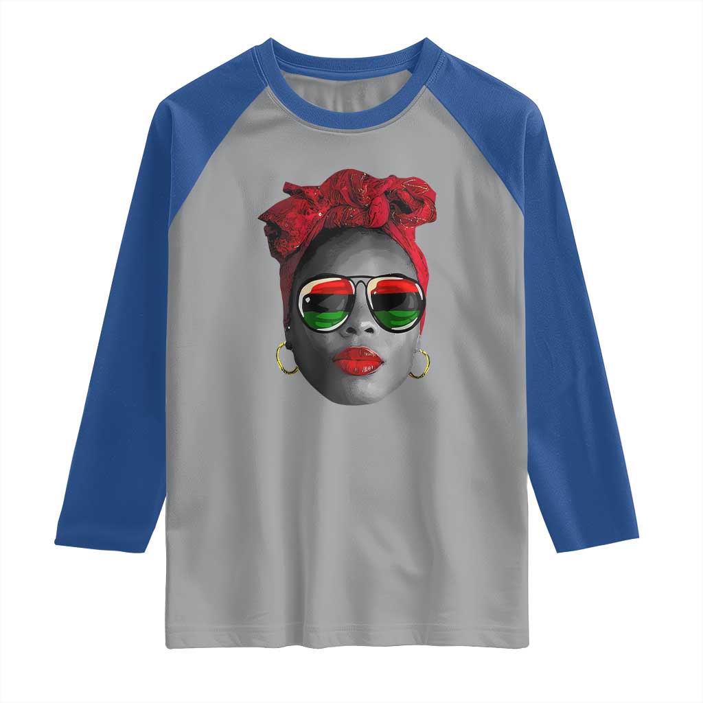 Black Queen Raglan Shirt Dope Black Woman Pride BHM Juneteenth TS01 Sport Gray Royal Print Your Wear