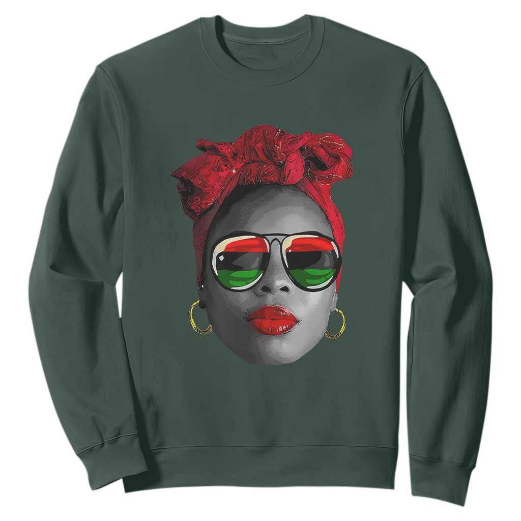Black History Juneteenth Sweatshirt For Women Dope Proud Queen TS01 Dark Forest Green Printyourwear