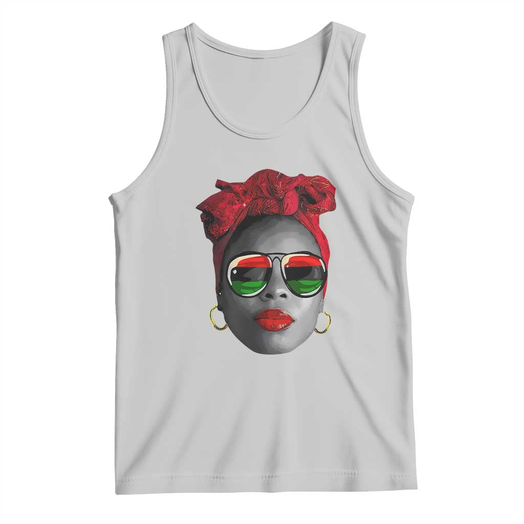 Black Queen Tank Top Dope Black Woman Pride BHM Juneteenth TS01 Ash Print Your Wear