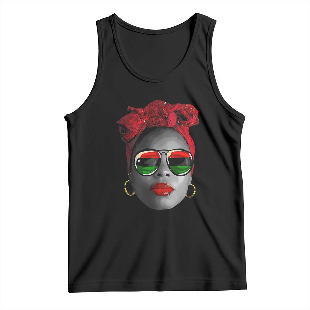 Black Queen Tank Top Dope Black Woman Pride BHM Juneteenth TS01 Black Print Your Wear