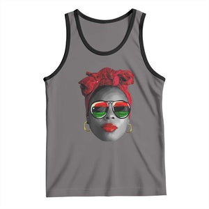 Black Queen Tank Top Dope Black Woman Pride BHM Juneteenth TS01 Deep Heather Black Print Your Wear