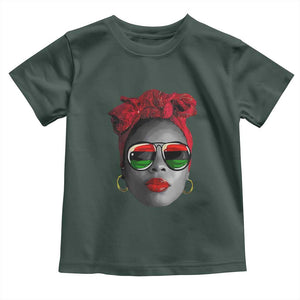 Black Queen Toddler T Shirt Dope Black Woman Pride BHM Juneteenth TS01 Dark Forest Green Print Your Wear