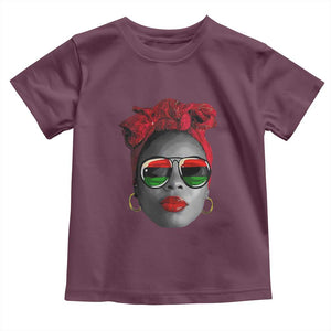 Black Queen Toddler T Shirt Dope Black Woman Pride BHM Juneteenth TS01 Maroon Print Your Wear