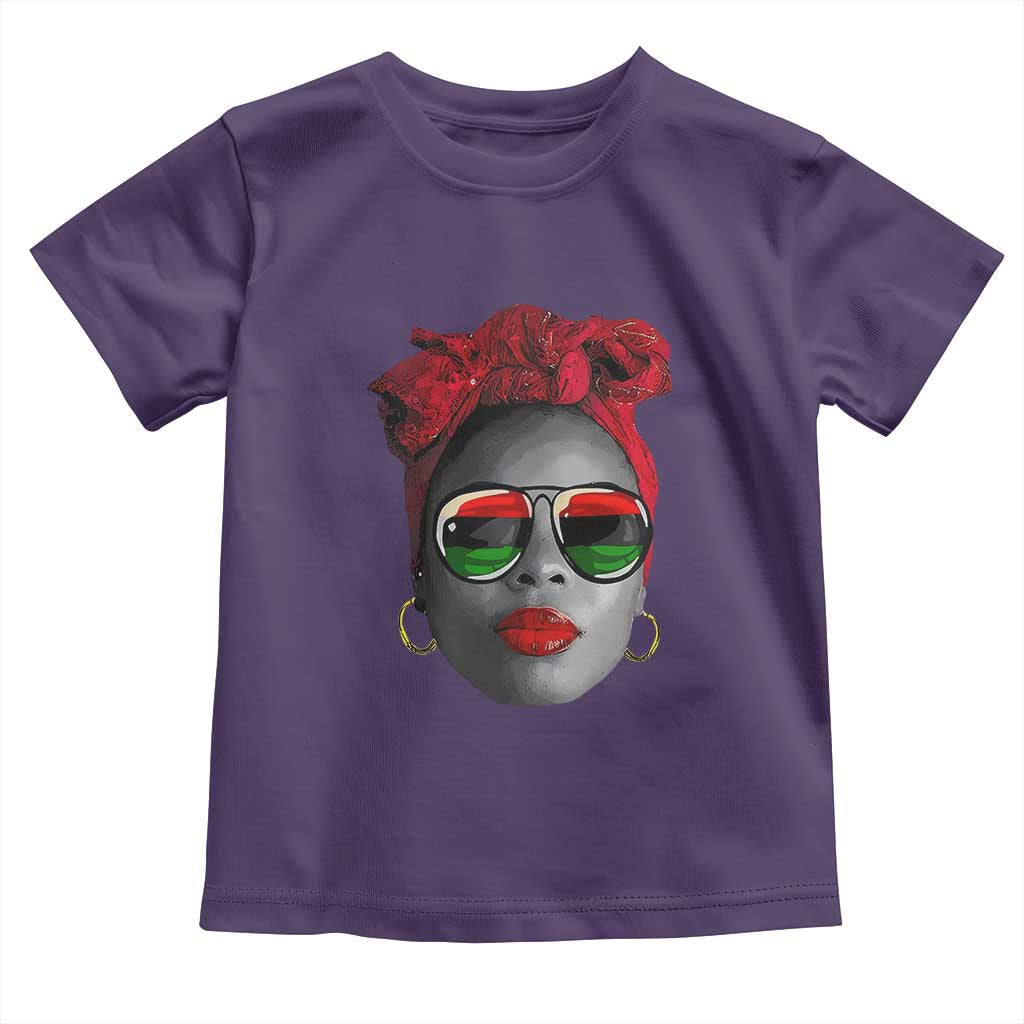 Black Queen Toddler T Shirt Dope Black Woman Pride BHM Juneteenth TS01 Purple Print Your Wear