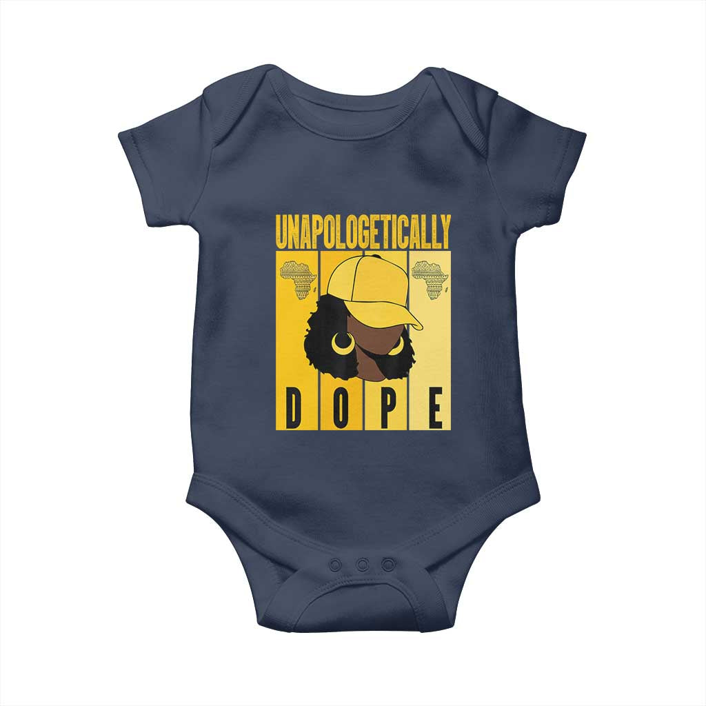 Unapologetically Dope Baby Onesie Black History Month African America TS01 Navy Print Your Wear
