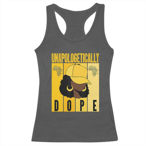 Unapologetically Dope Racerback Tank Top Black History Month African America TS01 Dark Heather Print Your Wear