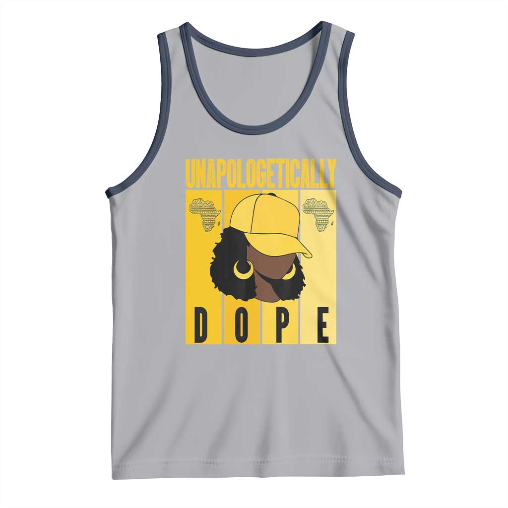 Unapologetically Dope Tank Top Black History Month African America TS01 Athletic Heather Navy Print Your Wear