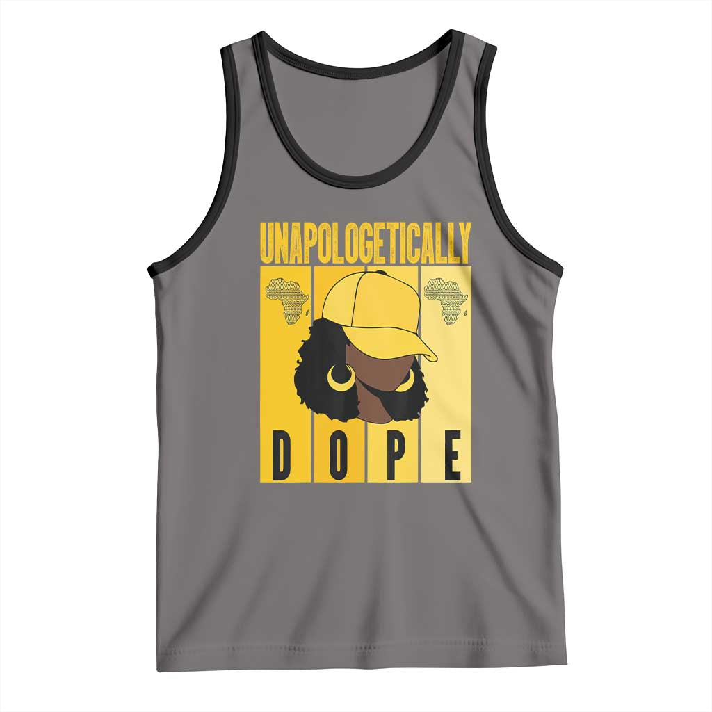 Unapologetically Dope Tank Top Black History Month African America TS01 Deep Heather Black Print Your Wear