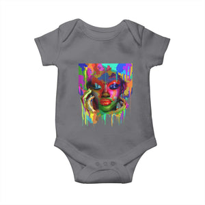 Afro Woman Graphic Baby Onesie African Pride Color Painted TS01 Charcoal Print Your Wear