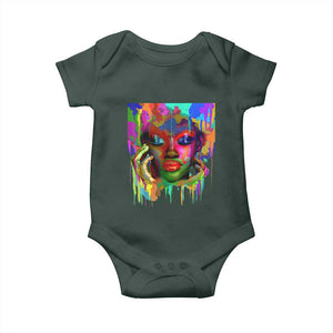 Afro Woman Graphic Baby Onesie African Pride Color Painted TS01 Print Your Wear