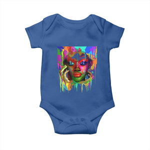 Afro Woman Graphic Baby Onesie African Pride Color Painted TS01 Royal Blue Print Your Wear