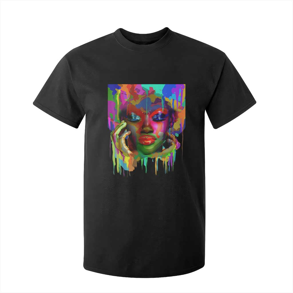 Afro Woman Graphic T Shirt For Kid African Pride Color Painted TS01 Black Print Your Wear